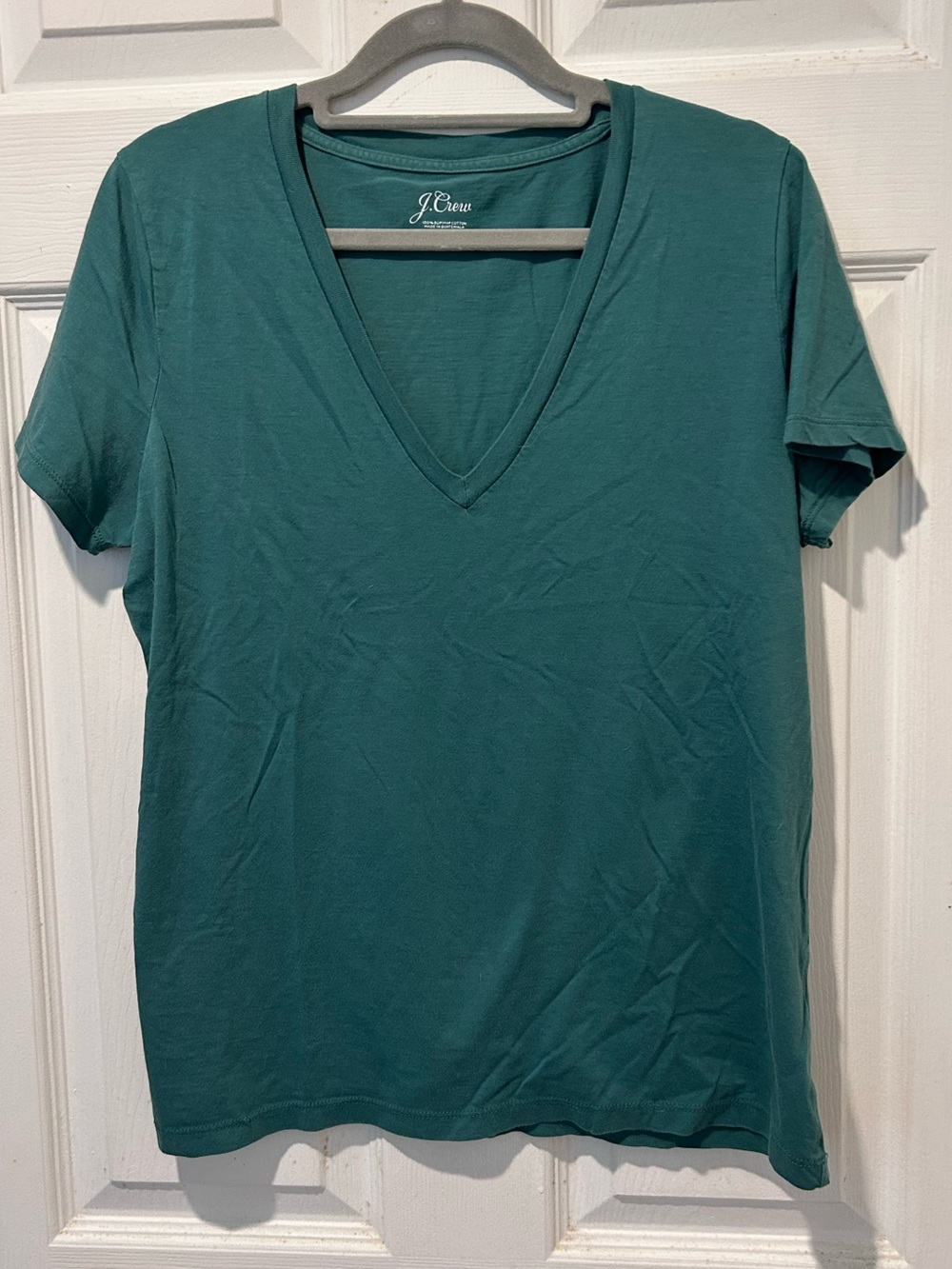 J.Crew Green V-neck T-shirt